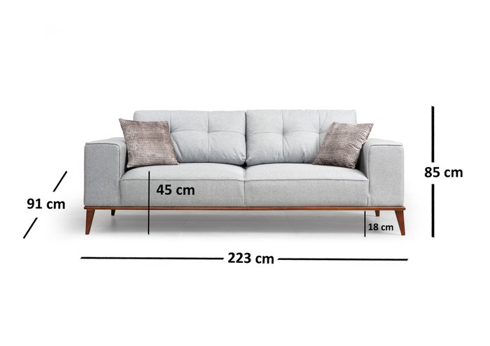 Atelier Del Sofa Montana 3 Seater Sofá Cama Gris 223cm